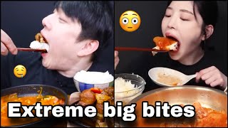 Mukbangers doing EXTREME Big Bites