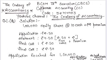 {Q-1(A)} B.COM IV SEMESTER(CBCS)corporate accounting solved assignment 2021 🛑 must read description