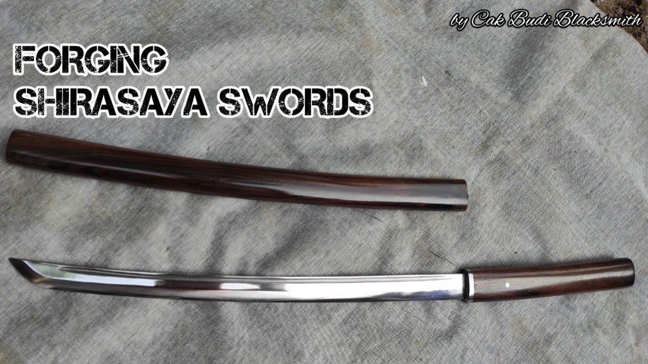 Forging a shirasaya katana samurai from a rusty car spring using simple tools