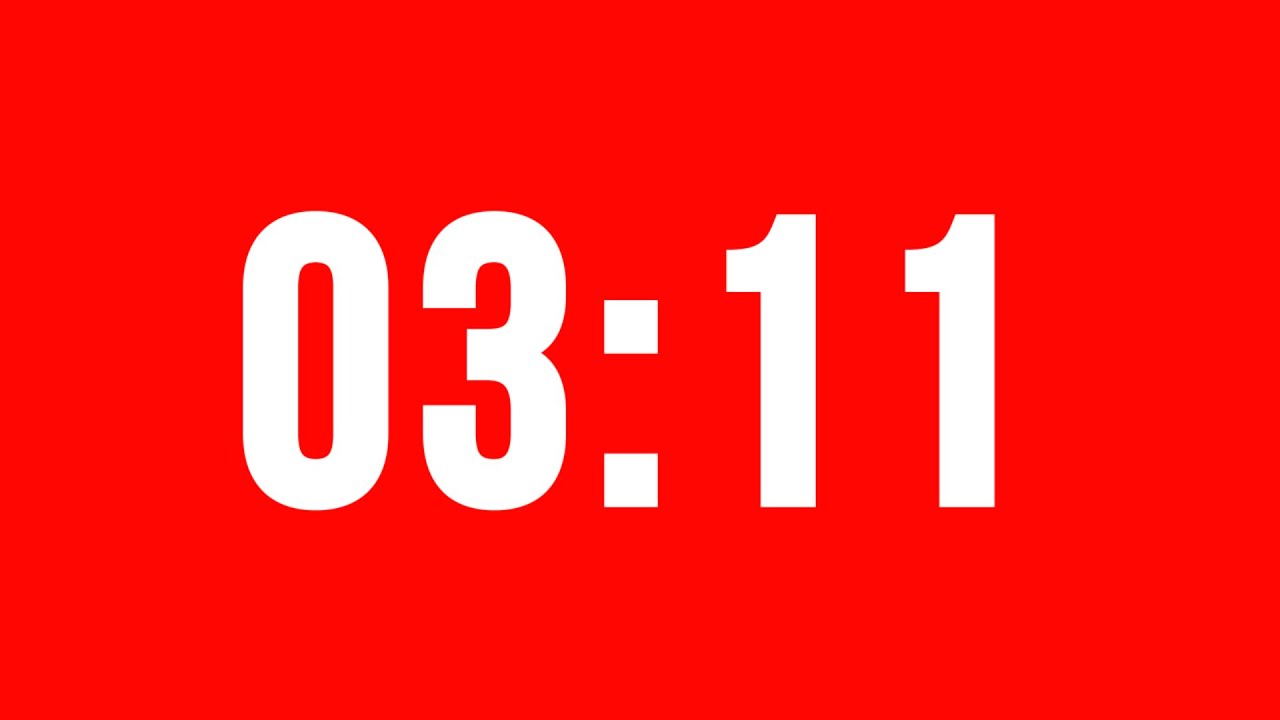 3 Minute 11 Second Timer With Alarm Without Music - YouTube