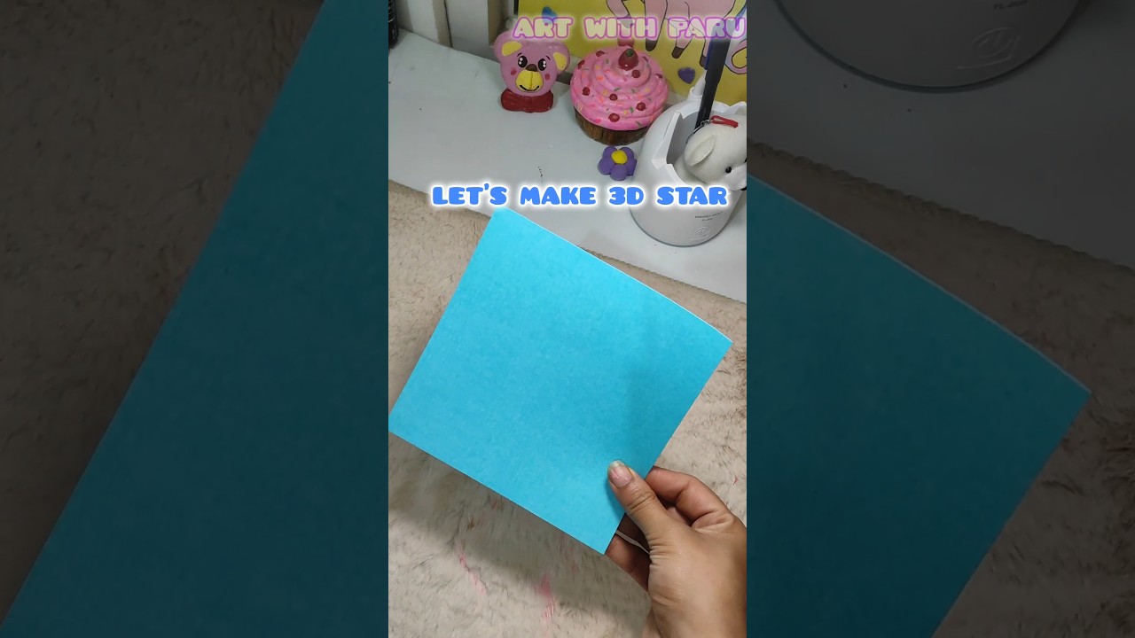 Make 3D blue star with paper ⭐ paper craft ideas 
