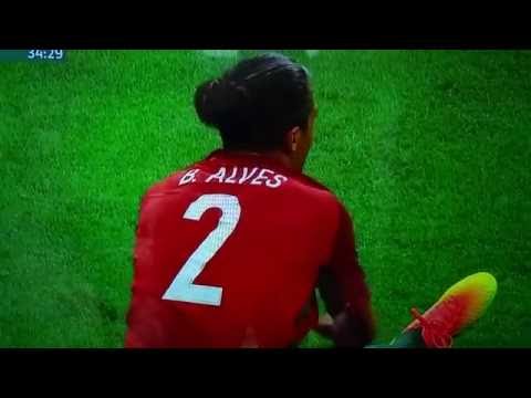 Bruno Alves red card sending off vs England. Awful challenge on Harry Kane.England v Portugal.
