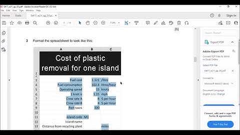 IGCSE ICT 0417 - Spreadsheet Oct Nov 2021  Paper 3