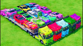 TRANSPORTING ALL POLICE CARS and AMBULANCE EMERGENCY VEHICLES WITH MERCEDES POLICE TRUCKS #193