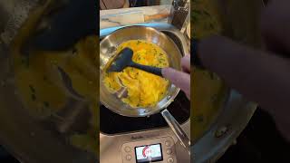 🥚 + 🧈 Butter + Eggs = 3 Scrambled in Stainless #cooking #food #eggrecipes