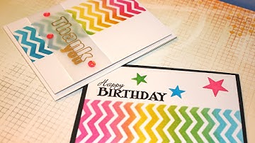 Blending distress ink & chevron stencil cards