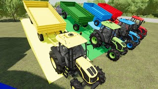 Mahindra Colored Tractors complete with Trailers and Color Harvesters  Transport of Colors! Tractor