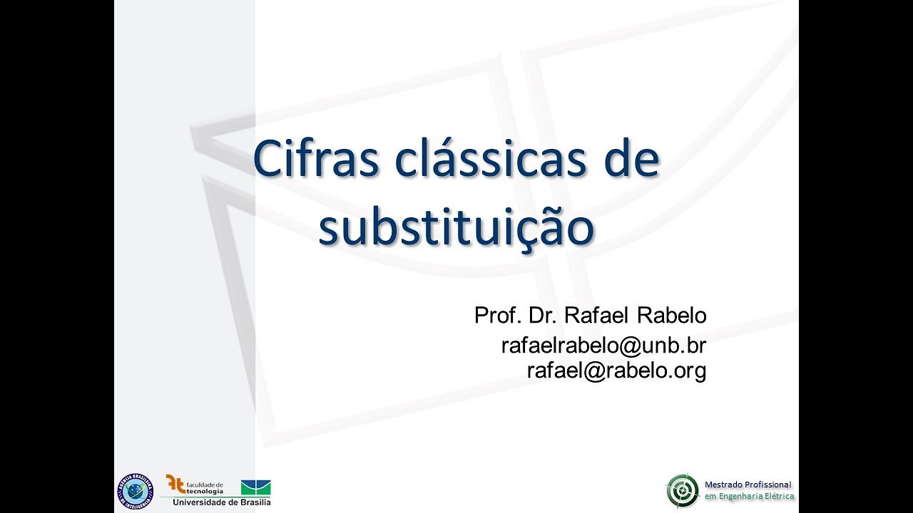 Introdução à Criptografia - Cifras clássicas de substituição (vídeo 2/3)