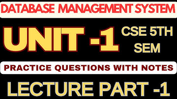 Database Management System AKTU 2025 | DBMS UNIT 1 PART 1 | DBMS AKTU Most Important Questions 