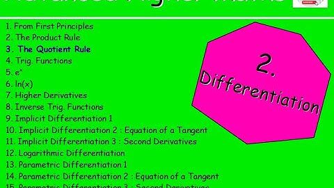 2.3 Differentiation 3 : The Quotient Rule – Advanced Higher Maths Lessons @MrThomasMaths SQA