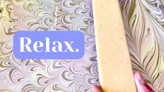 Relaxing Paper Marbling: Satisfying Combed Patterns (no talking)