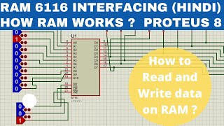 RAM 6116 Interfacing |How to read and write Data on RAM |RAM Circuit Design on Proteus  (URDU/HINDI)