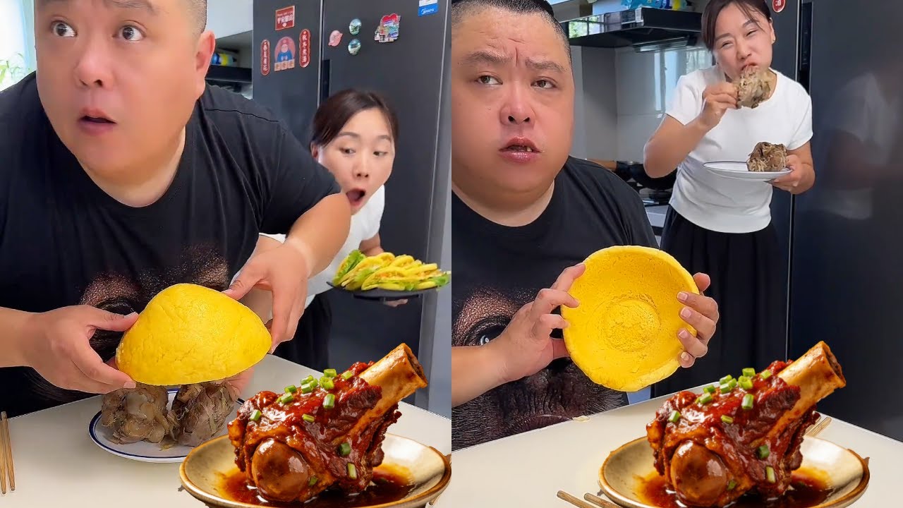 蠢老公竟想獨吞大肉，不料還是被我發現了，大肉都是我的他一口也吃不到