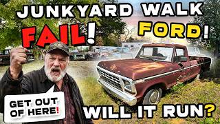 Junkyard trip DID NOT GO AS PLANNED. Vintage Ford Rescue. Will It Run? WASP IN THE ENGINE!