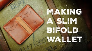 Handmade Leather Slim Bifold Wallet - ASMR Experience!