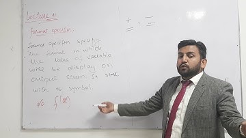 Format Specifier In C language By Prof Jawad Mustafa