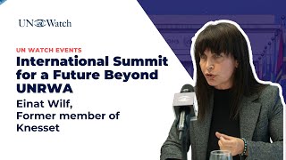 Einat Wilf at the International Summit for a Future Beyond UNRWA