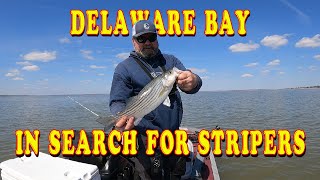 Fishing for stripers on bloodworms in Delaware Bay.