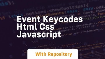 Event keycodes html css javascript