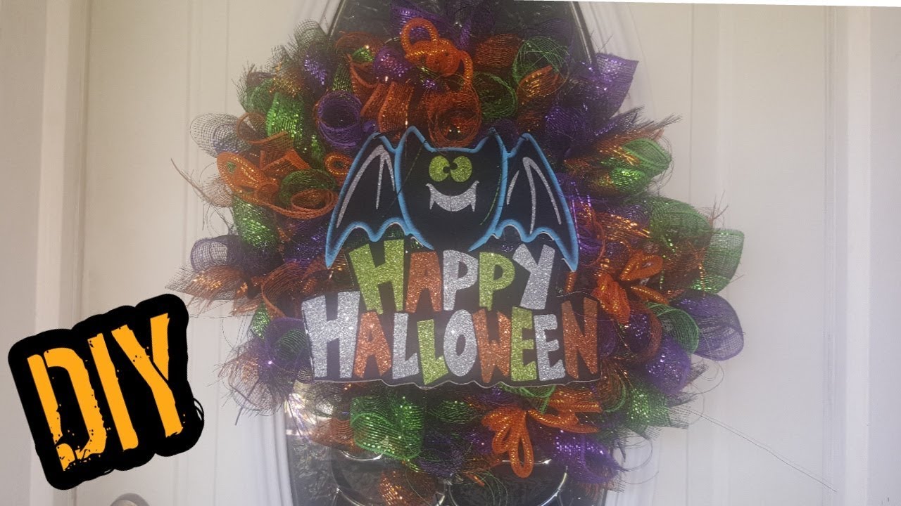 EASY HALLOWEEN DECO MESH WREATH TUTORIAL | DIY | DOLLAR Tree ...