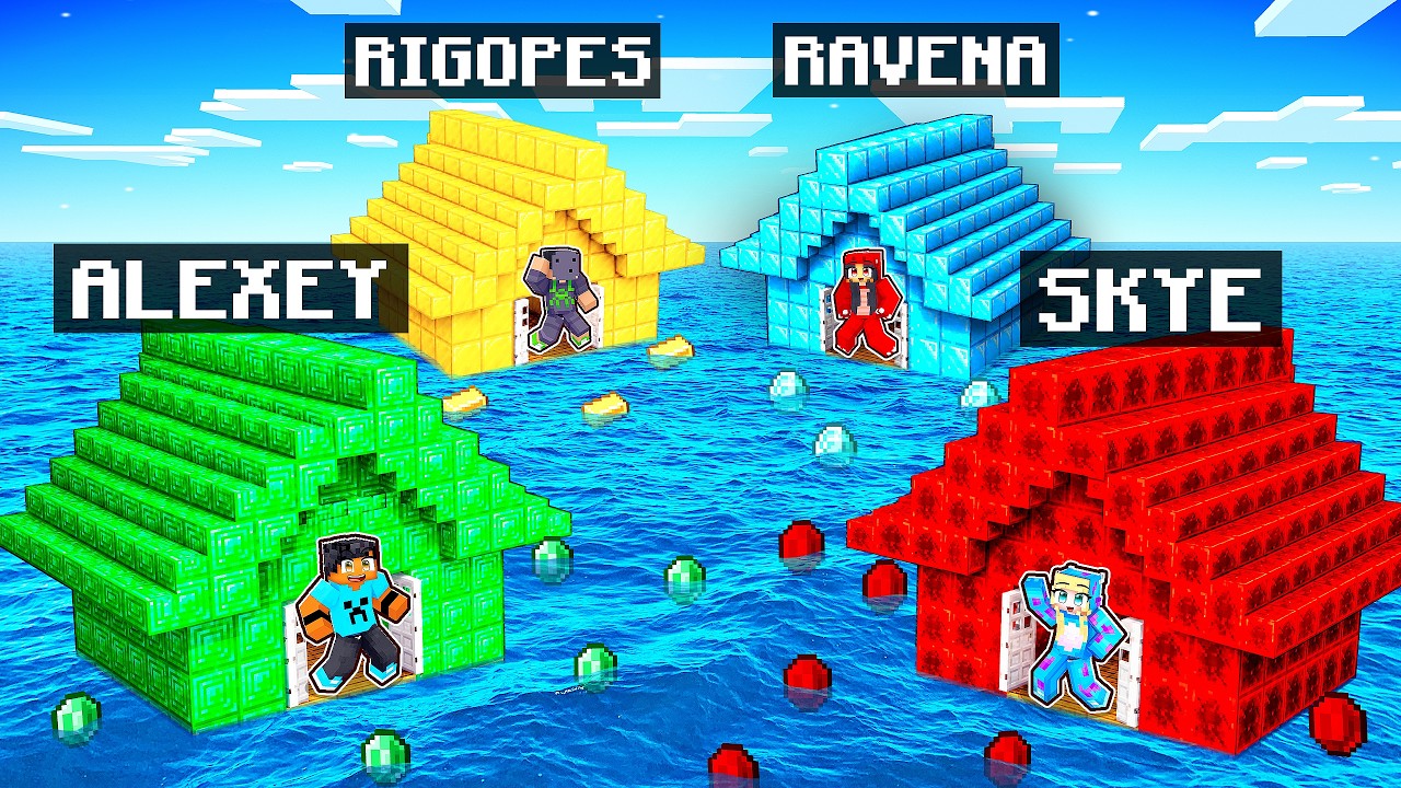 Batalha de CASAS AQUÁTICAS no Minecraft!