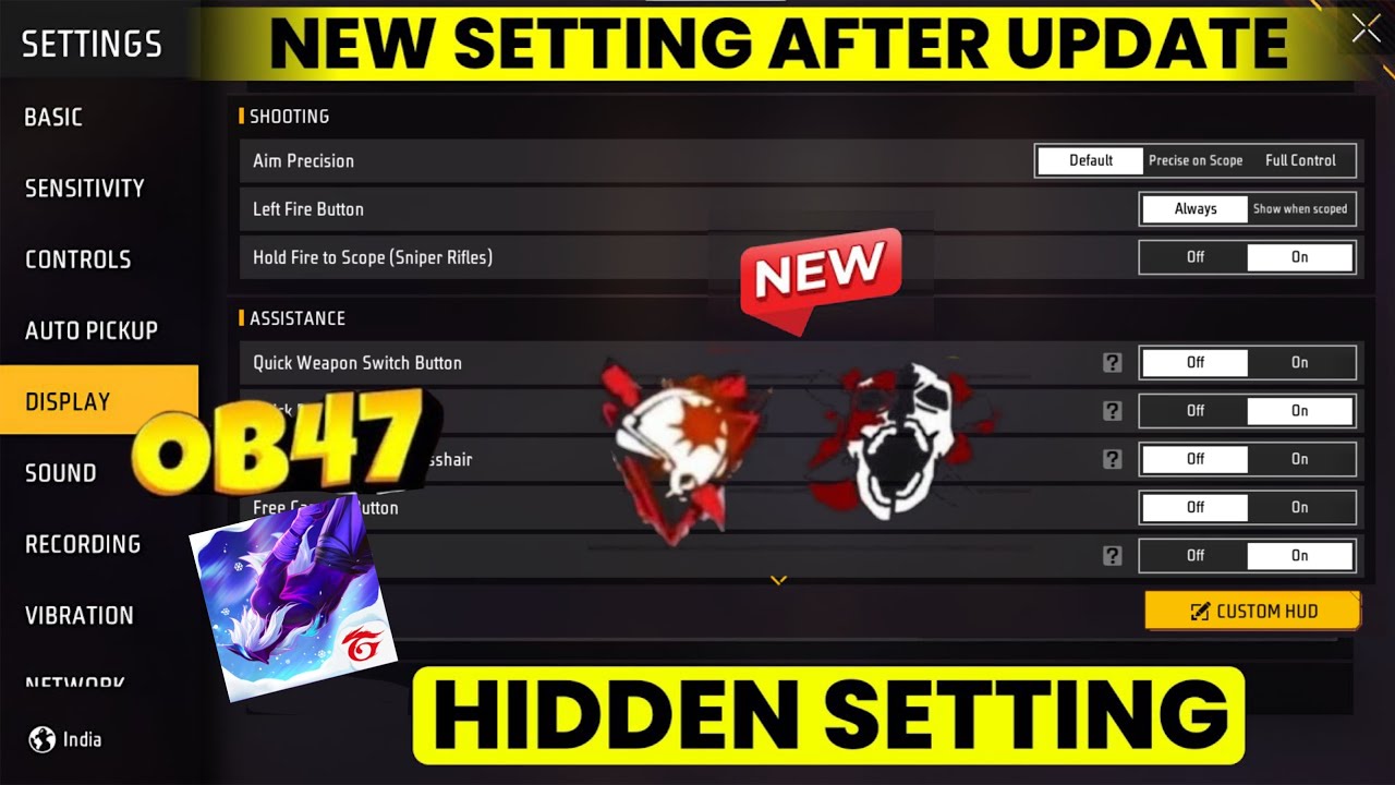 New Control Settings Free Fire After OB 47 Update 2024 | Free Fire ...