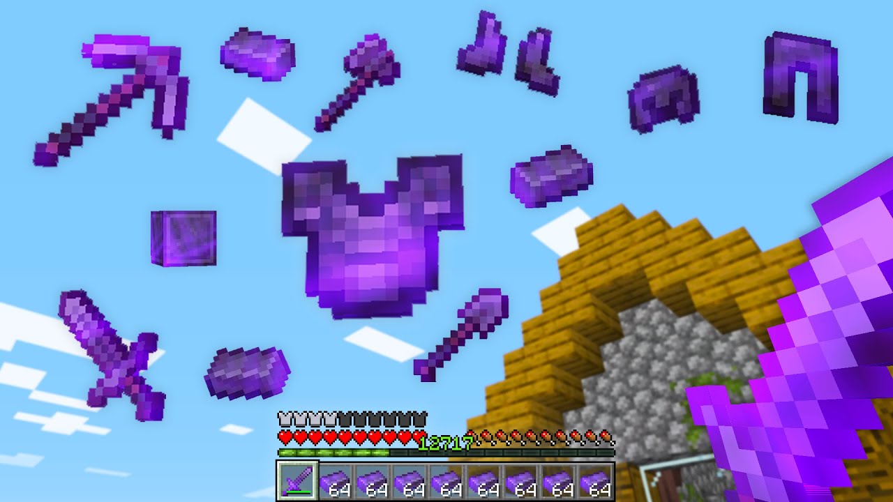 Minecraft UHC but netherite falls from the sky..
