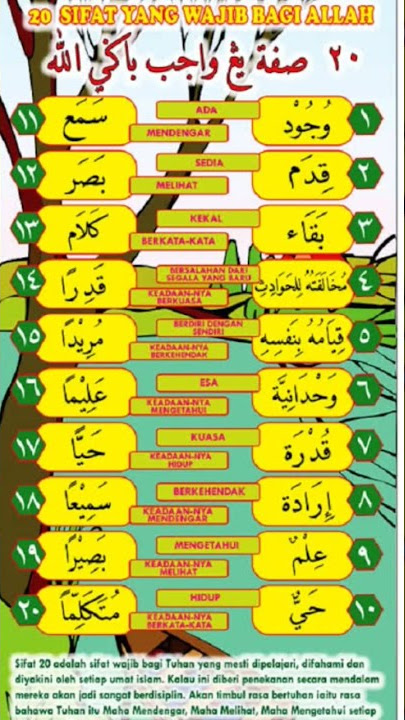 20 wajib sifat Allah#sifat20 #nadoman