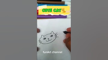 Easy way to draw a cute cat 🐈#drawing #art #shorts #fyp #howtodraw #easydrawing #reels #trending #1