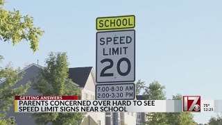 Parents concerned over hard to see speed limit signs near Wake Forest school