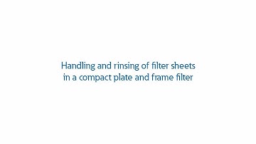 Handling and rinsing of filter sheets in a compact plate and frame filter