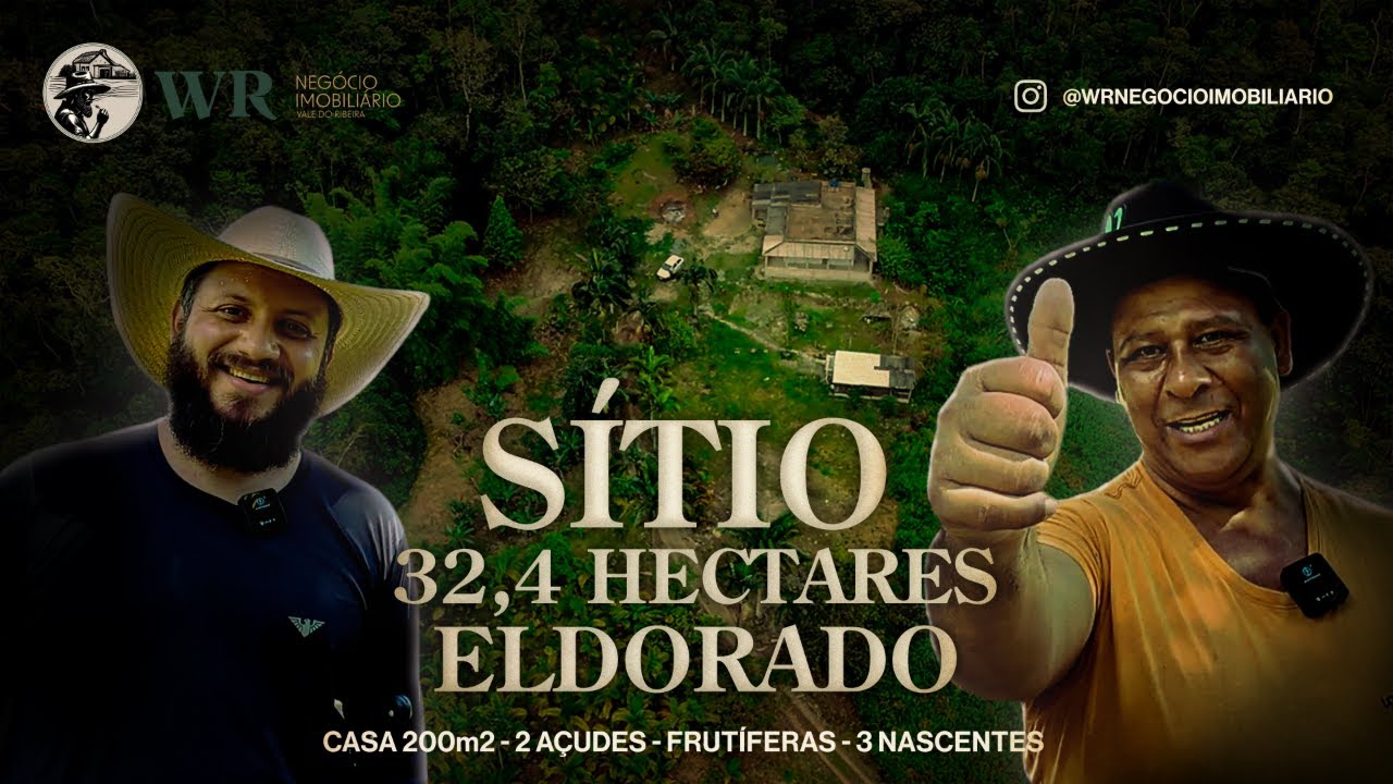 Sítio 32,4 Hectares AUTOSSUSTENTÁVEL em Eldorado/SP com Nascentes, Açudes, Casa e Produção Formada