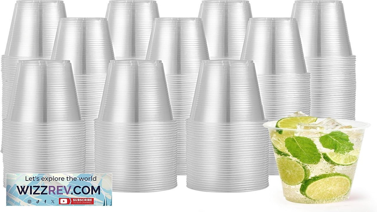 Turbo Bee 1000 Pack 16oz Plastic Cups Disposable Clear Drinking Cups Hot and Cold