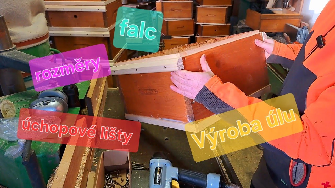 Výroba nástavkového úlu, falcu a úchopových lišt (rozměry)