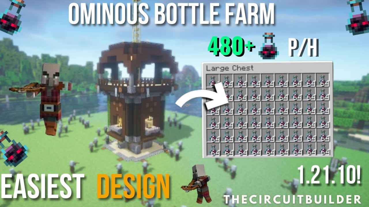 ✨Easiest Ominous Bottle Farm in Minecraft 1.21+ (Java) – ⚡480+ P/H!