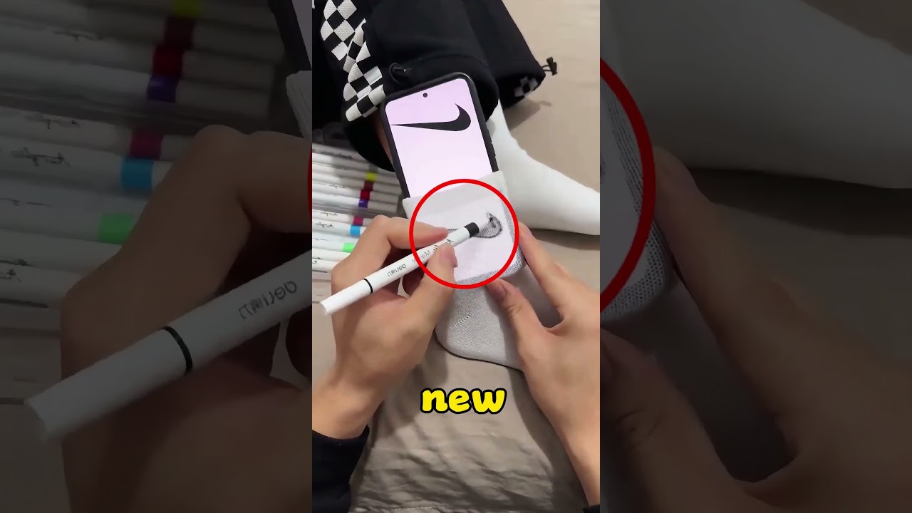 Dad made me a pair of Nike socks