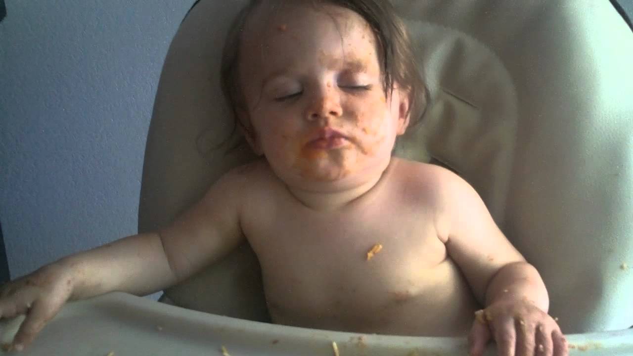 Baby Falls asleep while eating YouTube
