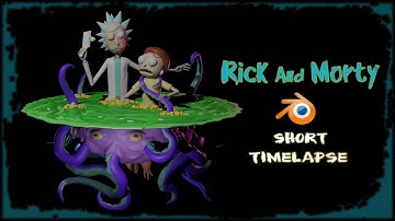 Rick and Morty sculpting in Blender | Short timelapse