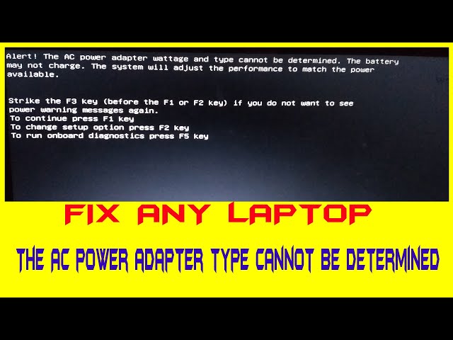 Fix AC adapter type Cannot be determined ( Hide Warning )| Laptop