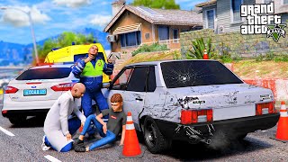 картинка: ОПЕРСКАЯ ЕЗДА В GTA 5 - СЕРЁГА ПОПАЛ В ДТП НА ОПЕРСКОЙ ВАЗ 21099 ВО ВРЕМЯ СУЕТЫ! 🌊ВОТЕР