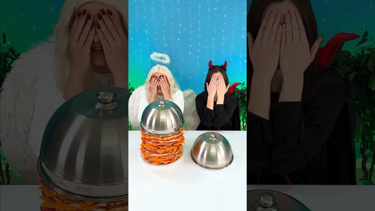 Angel vs. Devil! 😇😈 1 or 100 Layers of Food Challenge 