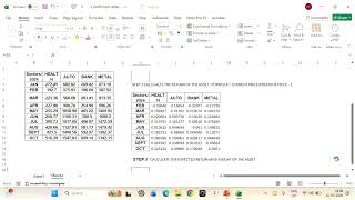 Dr  Priya Sethuraman  Portfolio Analysis using SOLVER in  MSEXCEL