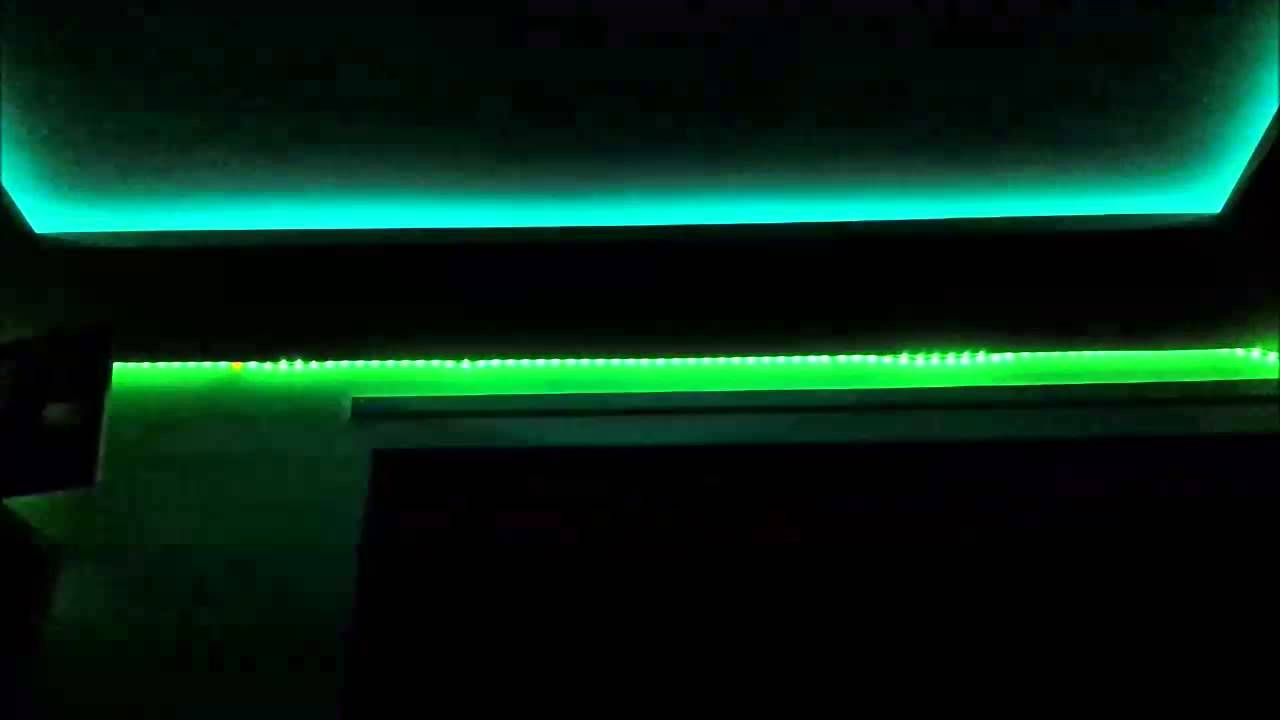 LED bedroom ceiling flashing to music - YouTube