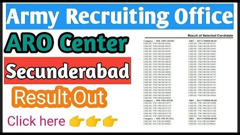 AOC SECUNDERABAD ARO RESULT OUT All selected candidates