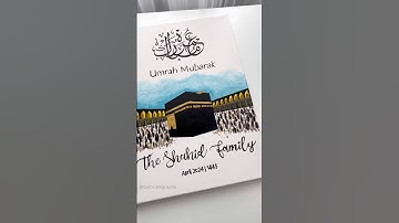 Easy Makkah painting for beginners 🕋 🌙 Holy Kaabah #art #shorts #artshorts