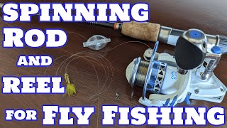 Fly fishing with Spinning Rod #spincastflyfishing #fyp 