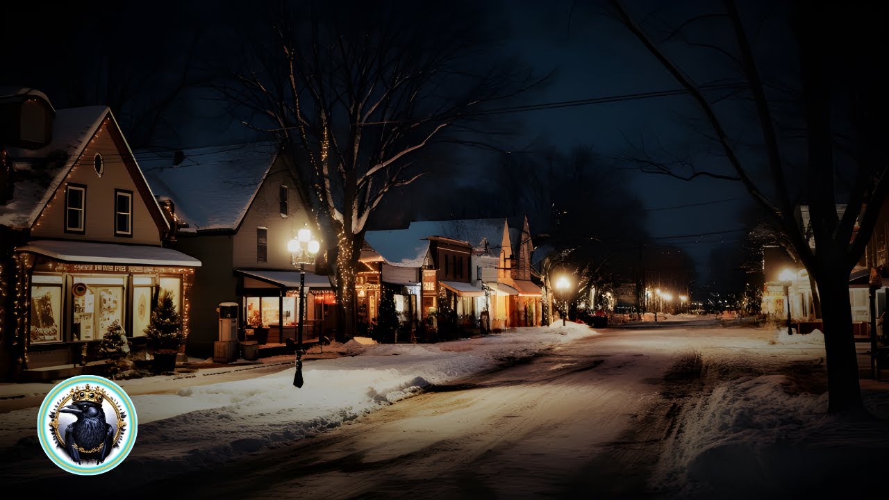Small Town Winter Ambience, Howling Wind Storm Sounds For Sleeping, Deep Relaxation ASMR.
