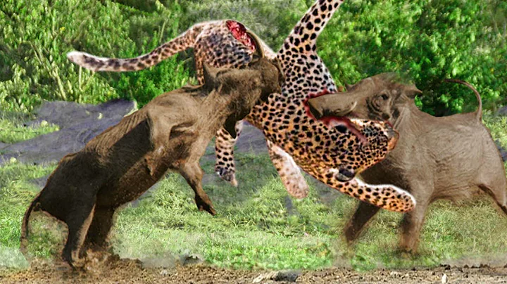 Rare Scene! Wild Boar Family Cooperates To Attack Leopard To Protect Its Cubs