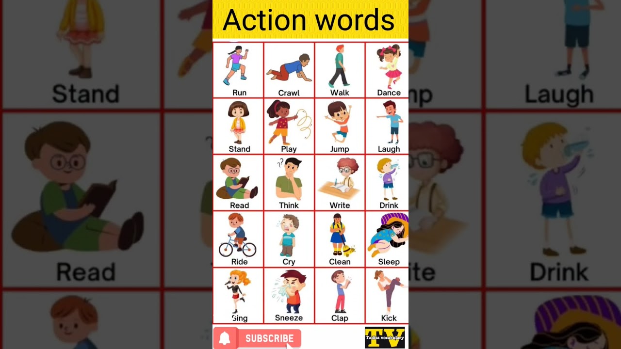 action words| action words for kids| action words in English