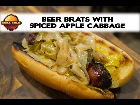 Grill Dome Kamados - Beer Brats with Spiced Apple Cabbage